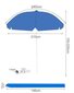 Ranna/aia vihmavari Mallorca 2,4m sinine hind ja info | Päikesevarjud, markiisid ja alused | kaup24.ee