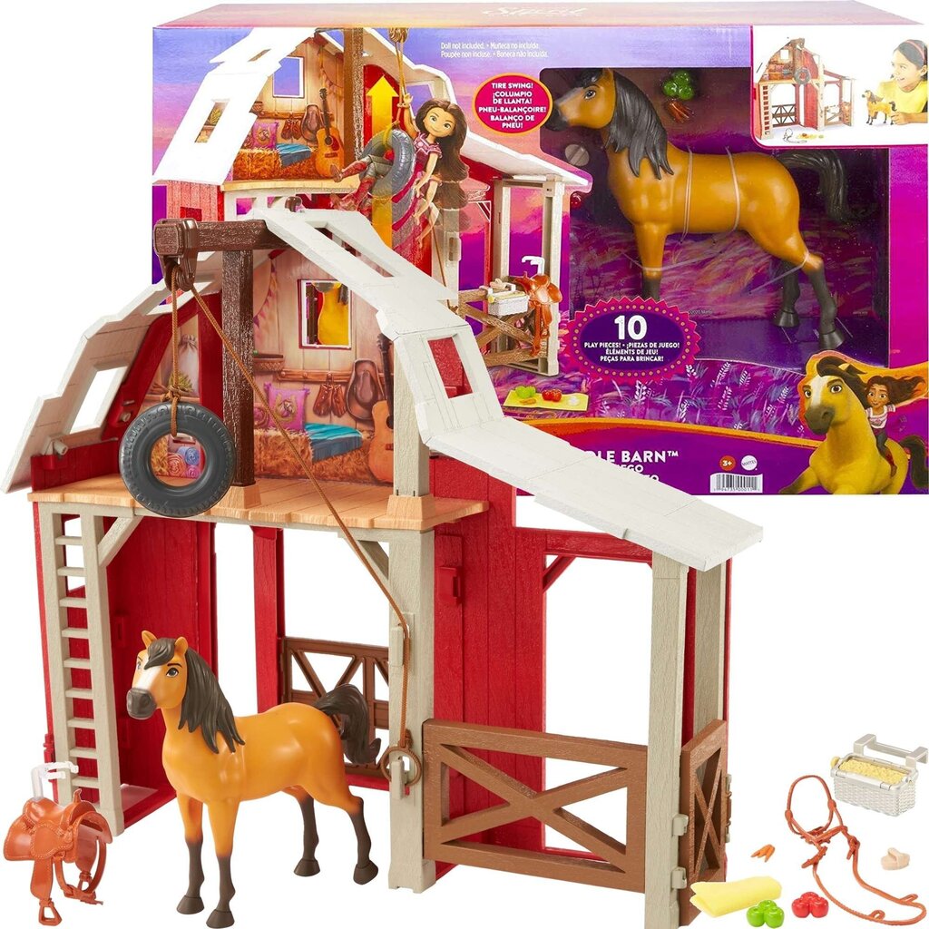Mattel - Dreamworks Spirit Untamed Swing And Sadle Barn цена и информация | Arendavad mänguasjad | kaup24.ee