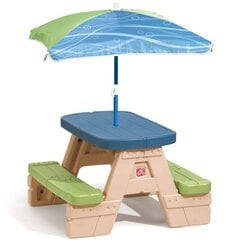 Стол для пикника Step2 с зонтиком для детей цена и информация | Детские столы и стулья | kaup24.ee