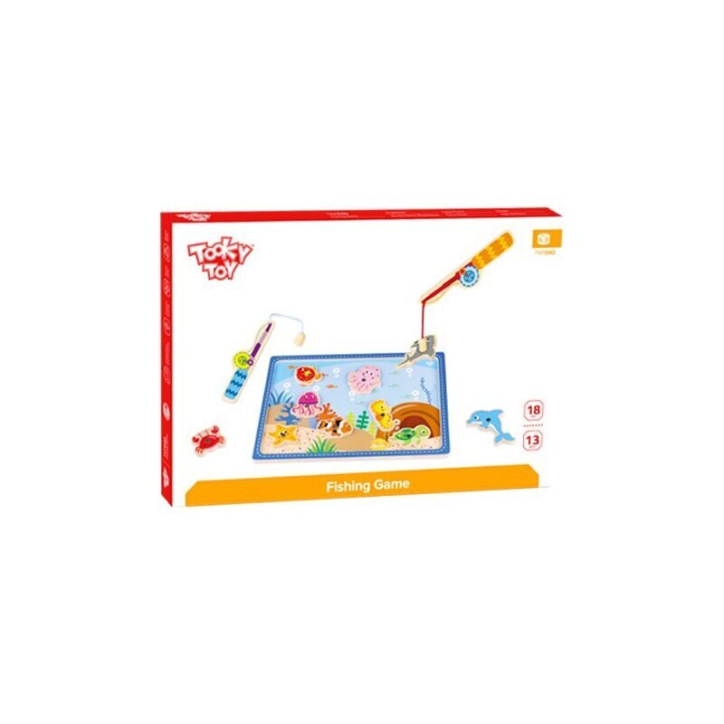 TOOKY TOY Puidust kalamng 2 ridva + 10 el. hind ja info | Arendavad mänguasjad | kaup24.ee