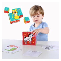 TOOKY TOY Montessori pusleplokid kuubikud kuubikud pusleloomad + abloonid цена и информация | Развивающие игрушки | kaup24.ee
