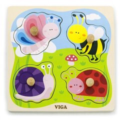 VIGA Puidust Pin Puzzle Putukad hind ja info | Imikute mänguasjad | kaup24.ee