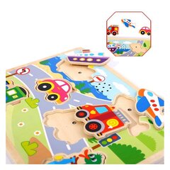 TOOKY TOY Puidust Montessori helipuzzle-puzzle-sidukid hind ja info | Imikute mänguasjad | kaup24.ee