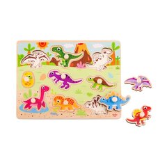 TOOKY TOY Puidust Montessori pusle, dinosauruste kuju цена и информация | Игрушки для малышей | kaup24.ee