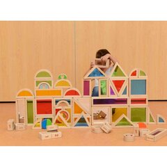 58-osaline vikerkaareplokkide komplekt, vrvilised akrlslaidid Masterkidz hind ja info | Imikute mänguasjad | kaup24.ee