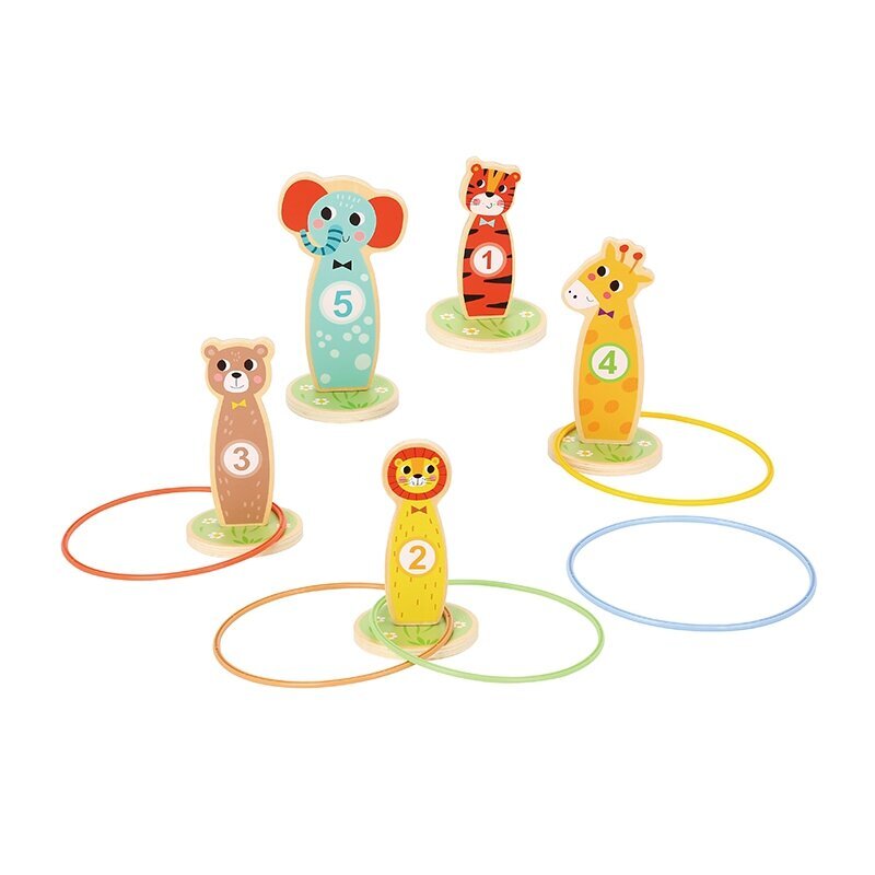 TOOKY TOY Puidust arkaadmng Toss Animals 15 el. hind ja info | Arendavad mänguasjad | kaup24.ee