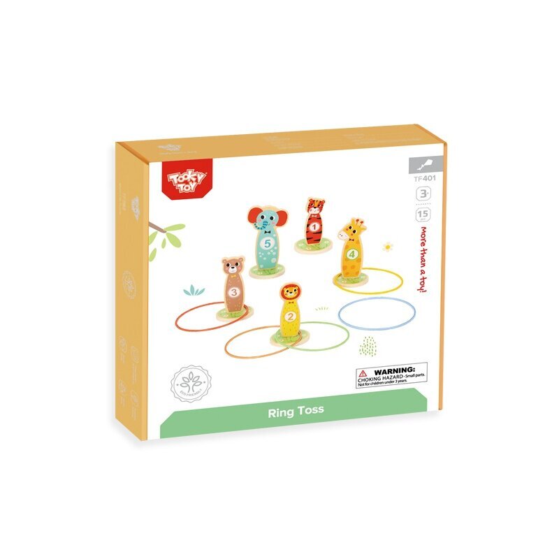 TOOKY TOY Puidust arkaadmng Toss Animals 15 el. hind ja info | Arendavad mänguasjad | kaup24.ee