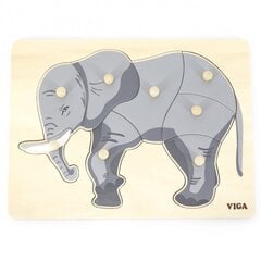 Деревянный паззл Puzzle Viga Слон цена и информация | Развивающие игрушки | kaup24.ee