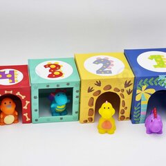 Деревянные развивающие кубики + 6 игровые фигурки Tooky Toy цена и информация | Развивающие игрушки | kaup24.ee