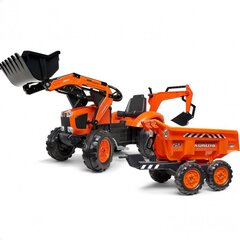 Трактор с прицепом FALK Kubota Orange, от 3 лет цена и информация | Развивающий мелкую моторику - кинетический песок KeyCraft NV215 (80 г) детям от 3+ лет, бежевый | kaup24.ee