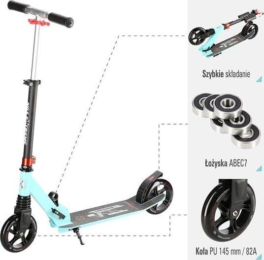 NILS EXTREME linna roller HM2160 BLACK-MINT цена и информация | Tõukerattad | kaup24.ee