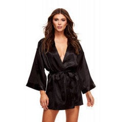 ALL SATIN ROBE BLACK, OS цена и информация | Сексуальное женское белье | kaup24.ee