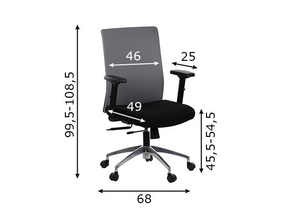 Kontoritool Stema Riverton F/L/AL, must/hall цена и информация | Kontoritoolid | kaup24.ee