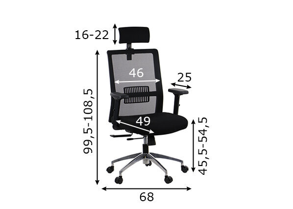 Kontoritool Stema Riverton M/H/AL, must hind ja info | Kontoritoolid | kaup24.ee