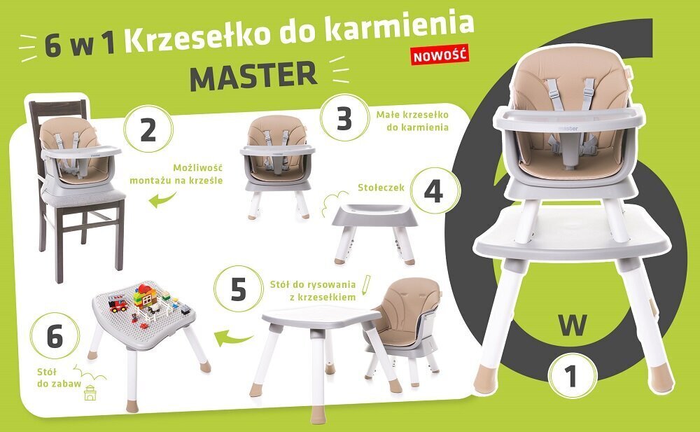 Lastetool 4Baby Master, must hind ja info | Laste söögitoolid | kaup24.ee