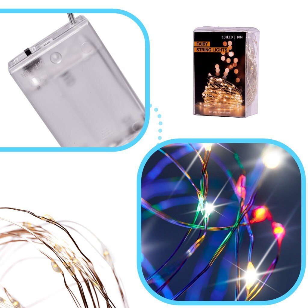 LED Garlianda 10 a. 100 LED-i, mitmevärviline hind ja info | Jõulutuled | kaup24.ee