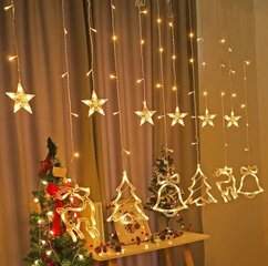 Новогодняя занавеска со светодиодными лампами 2,5м цена и информация | Новогодняя гирлянда Holiday, 10 светодиодов, 30 см | kaup24.ee