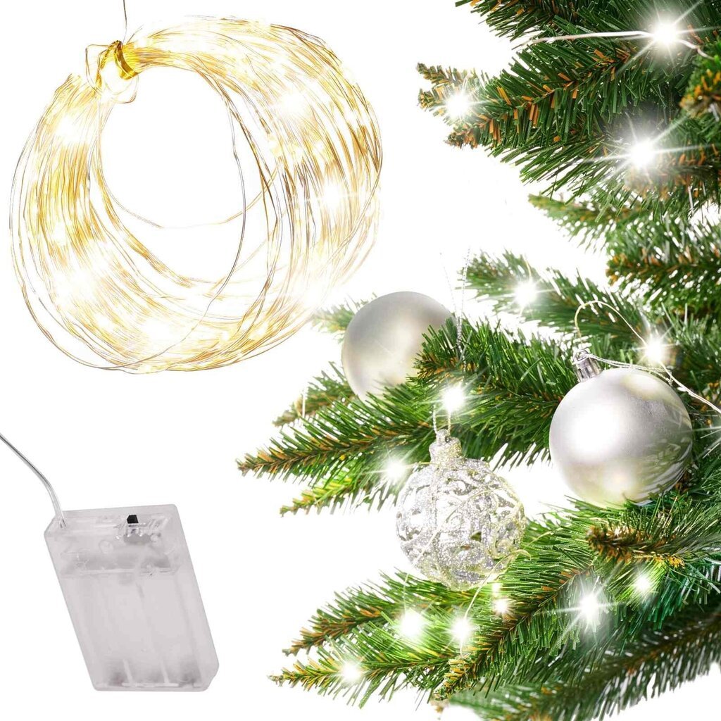 LED jõulutuled 10 m 100 LED, külm valge hind ja info | Jõulutuled | kaup24.ee