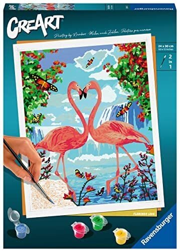 Ravensburger Polska Värvimisraamat CreArt Armunud flamingod hind ja info | Maalid numbri järgi | kaup24.ee