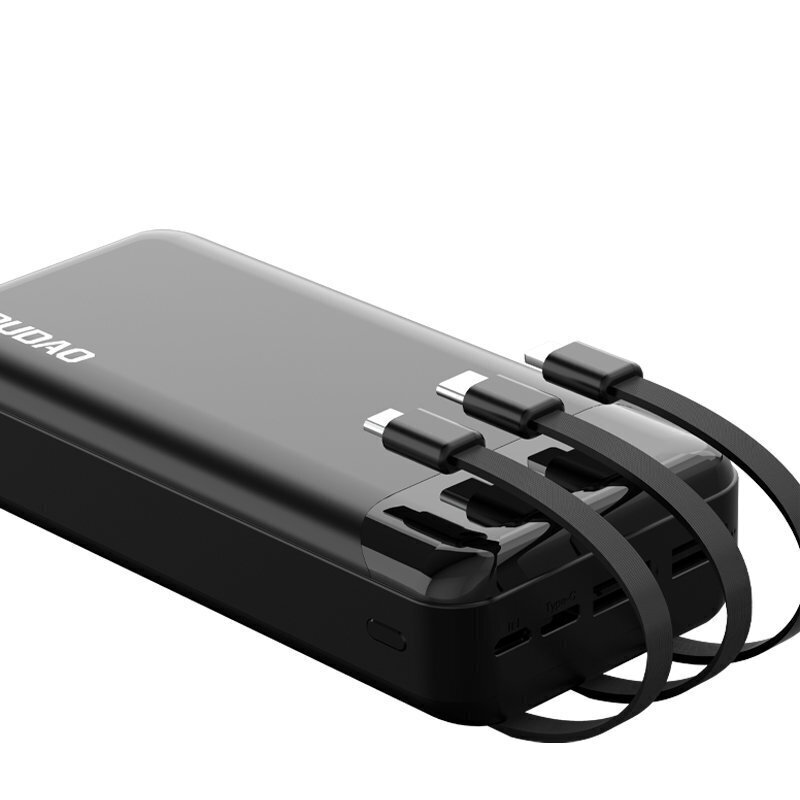 Dudao capacious powerbank with 3 built-in cables 20000mAh USB Type C + micro USB + Lightning black (Dudao K6Pro +) (Black) hind ja info | Akupangad | kaup24.ee