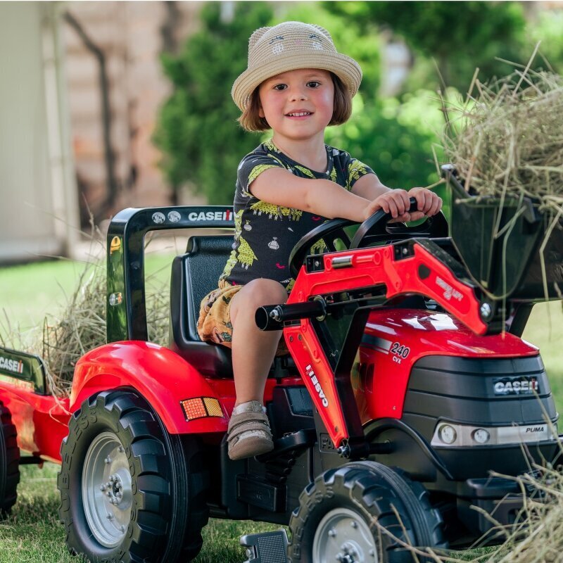 FALK pedaalikohver Traktor koos kopa ja haagise punasega alates 3 aastast hind ja info | Poiste mänguasjad | kaup24.ee