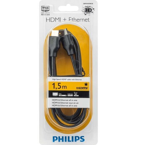 HDMI kaabel Philips SWV5510/00 1.5M 3D, UHD 2160P (4K) цена и информация | Kaablid ja juhtmed | kaup24.ee