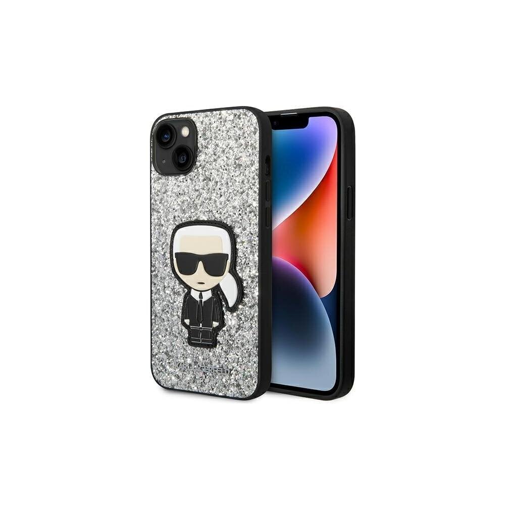 Karl Lagerfeld Glitter Flakes Ikonik - iPhone 14 Pro Max 6,7 , hall hind ja info | Telefoni kaaned, ümbrised | kaup24.ee