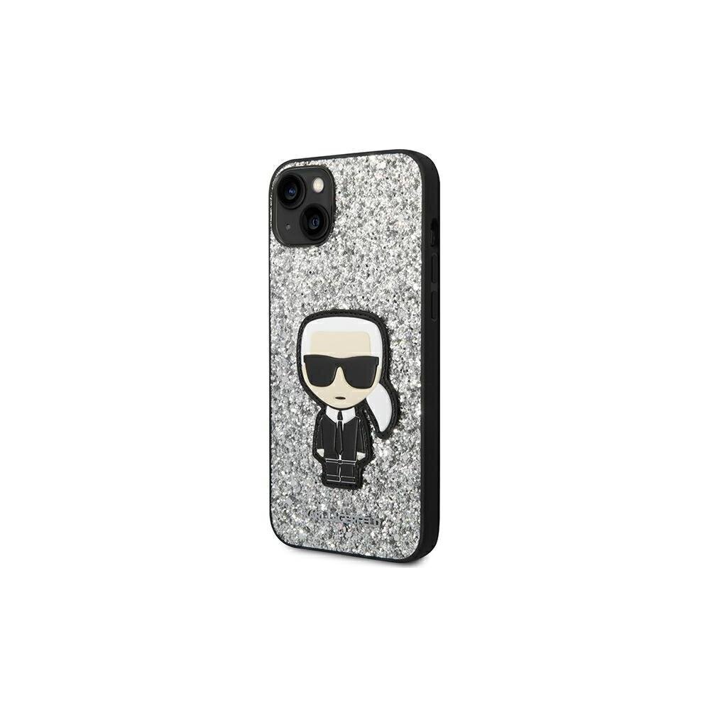 Karl Lagerfeld Glitter Flakes Ikonik - iPhone 14 Pro Max 6,7 , hall hind ja info | Telefoni kaaned, ümbrised | kaup24.ee