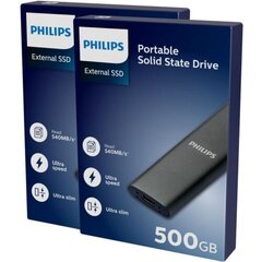 Väline kõvaketas SSD Philips, hall, 500 GB hind ja info | Välised kõvakettad (SSD, HDD) | kaup24.ee