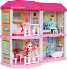 Multistore Folding dollhouse Villa + LED doll furniture hind ja info | Tüdrukute mänguasjad | kaup24.ee