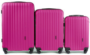 3-osaline kohvrite komplekt Wings 2011-3, roosa цена и информация | Чемоданы, дорожные сумки | kaup24.ee