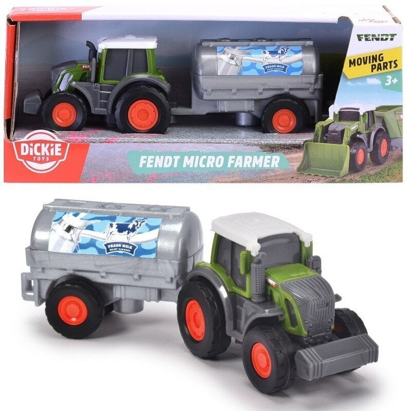 DICKIE Farm Traktor Fendt Maszyna z Cysterną na Mleko 18cm цена и информация | Poiste mänguasjad | kaup24.ee