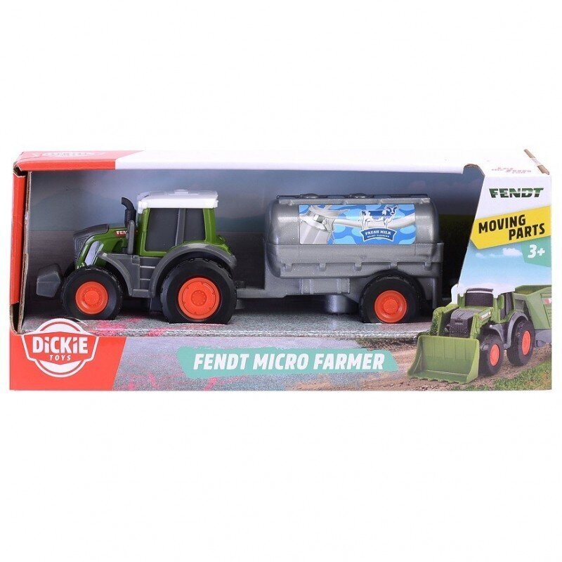 DICKIE Farm Traktor Fendt Maszyna z Cysterną na Mleko 18cm цена и информация | Poiste mänguasjad | kaup24.ee