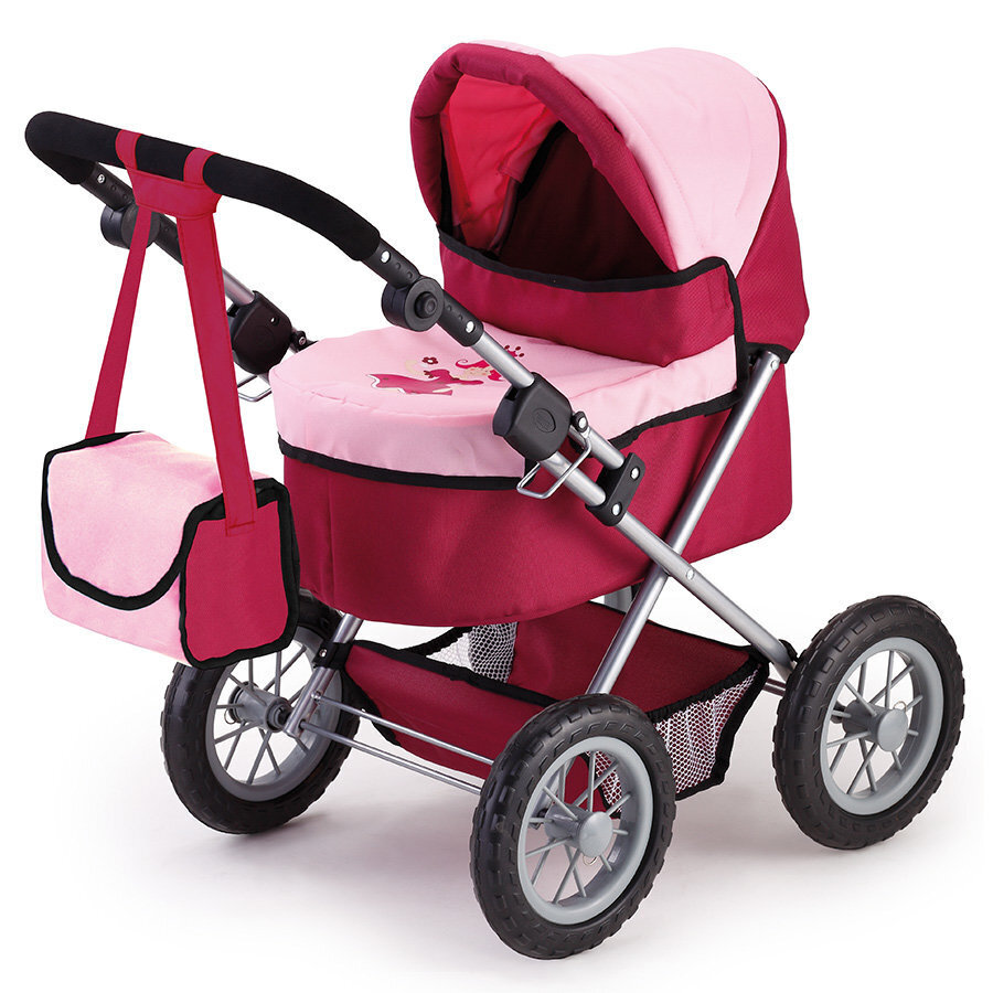 Nuku jalutuskäru Bayer Trendy, roosa/punane hind ja info | Tüdrukute mänguasjad | kaup24.ee