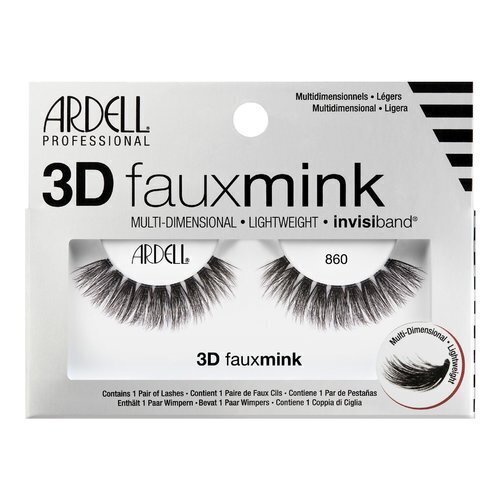 Ardell 3D Faux Mink 860 - Multilayer false eyelashes 1.0ks Black hind ja info | Kunstripsmed, ripsmekoolutajad | kaup24.ee