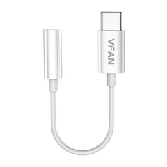 Кабель Vipfan L06 USB-C mini jack 3.5 мм AUX, 1 м цена и информация | Адаптеры и USB-hub | kaup24.ee