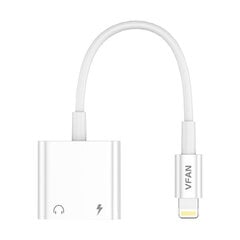 Vipfan Кабель Vipfan L10 Lightning на Lightning + mini jack 3.5мм AUX, 10см (белый) цена и информация | Адаптеры и USB-hub | kaup24.ee