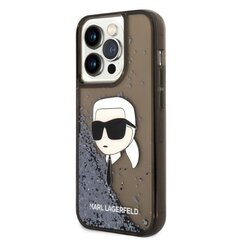 KARL LAGERFELD Glitter Karl Head - iPhone 14 Pro , must hind ja info | Telefonikaaned ja ümbrised | kaup24.ee