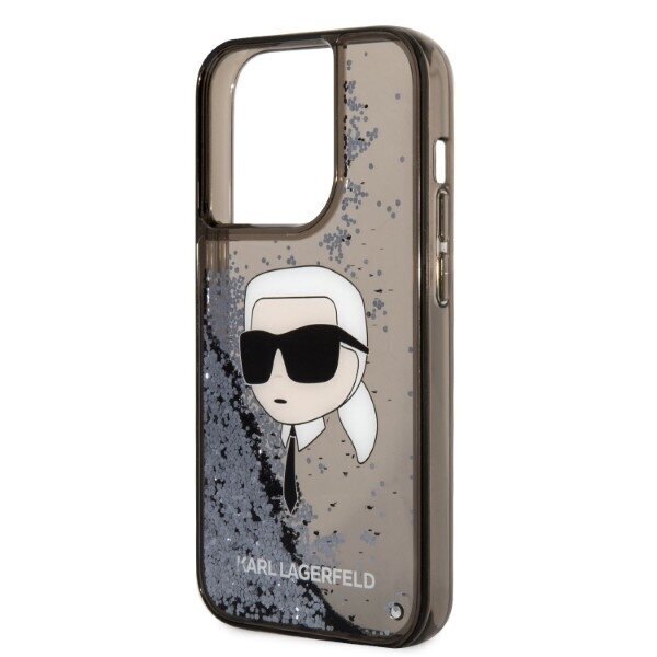 KARL LAGERFELD Glitter Karl Head - iPhone 14 Pro , must hind ja info | Telefoni kaaned, ümbrised | kaup24.ee