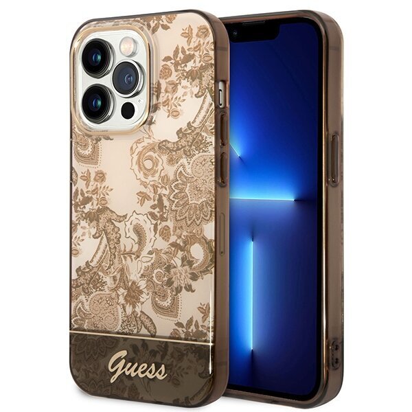 Guess GUHCP14XHGPLHC iPhone 14 Pro Max 6,7" ochre hardcase Porcelain Collection hind ja info | Telefoni kaaned, ümbrised | kaup24.ee