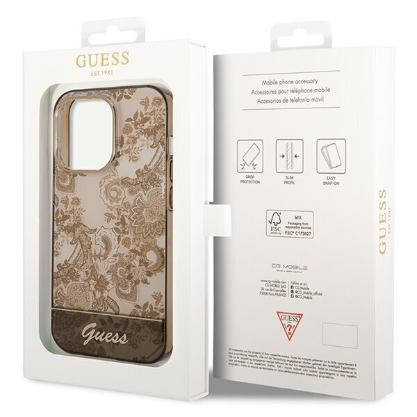 Guess GUHCP14XHGPLHC iPhone 14 Pro Max 6,7" ochre hardcase Porcelain Collection hind ja info | Telefoni kaaned, ümbrised | kaup24.ee