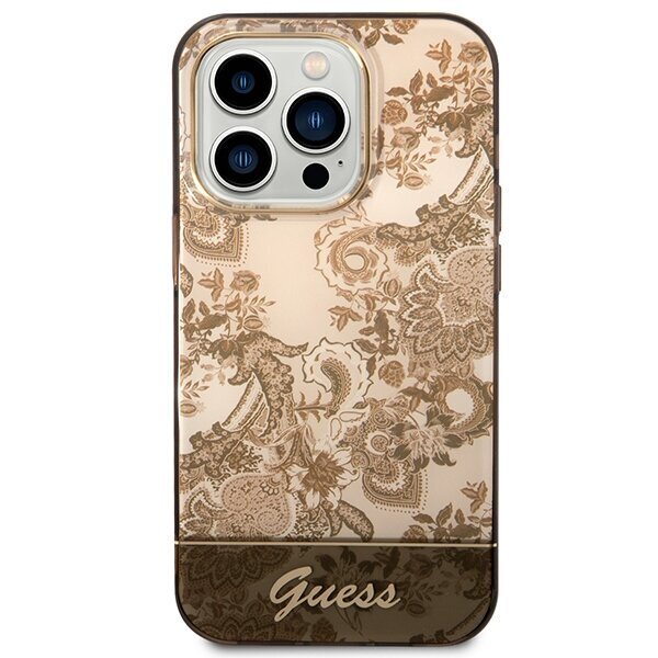Guess GUHCP14XHGPLHC iPhone 14 Pro Max 6,7" ochre hardcase Porcelain Collection hind ja info | Telefoni kaaned, ümbrised | kaup24.ee