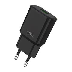 Wall charger XO L92D, 1x USB, 18W, QC 3.0 (black) hind ja info | Mobiiltelefonide laadijad | kaup24.ee