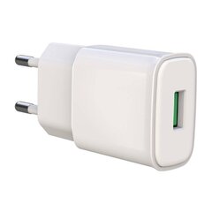 XO Сетевое зарядное устройство XO L92D, 1x USB, 18 Вт, QC 3.0 (белое) цена и информация | Зарядные устройства для телефонов | kaup24.ee