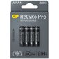 4x laetavad akud AAA / R03 GP ReCyko Pro Ni-MH 800mAh цена и информация | Patareid | kaup24.ee