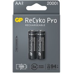 2x laetavad akud AA / R6 GP ReCyko Pro Ni-MH 2000mAh hind ja info | Patareid | kaup24.ee