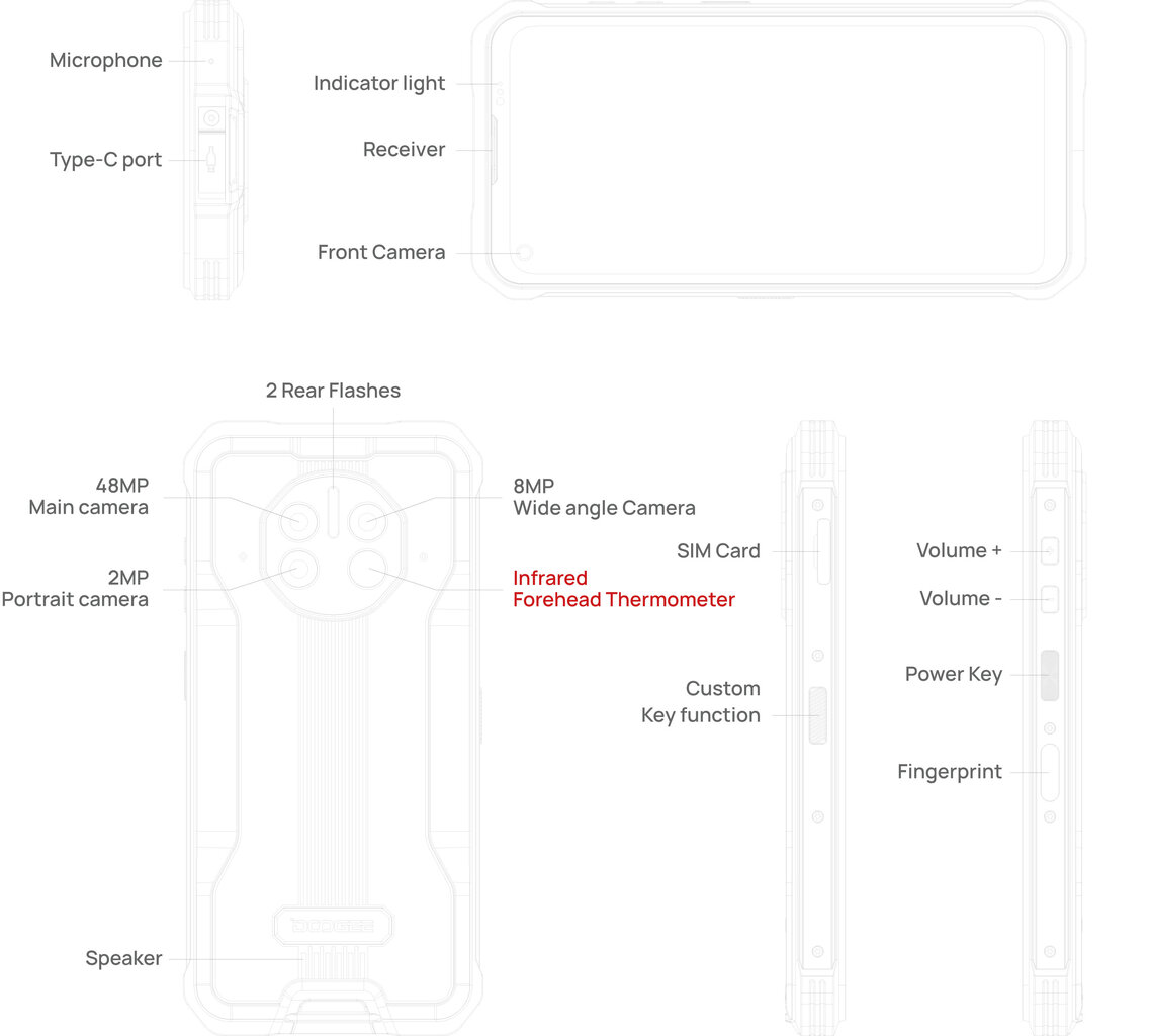 Doogee V10 5G Dual SIM 8/128GB Fire Orange hind ja info | Telefonid | kaup24.ee