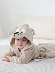 SPIIN Детский халат с капюшоном A603 Собака Бежевый цена и информация | Пижамы, халаты для мальчиков | kaup24.ee