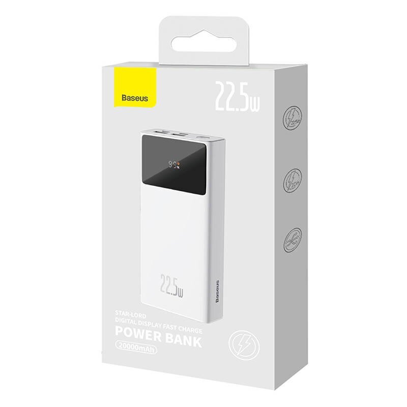 Powerbank Baseus Star-Lord 20000mAh, 2xUSB, USB-C, 22.5W (white) цена и информация | Akupangad | kaup24.ee