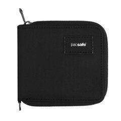 Vargusvastane rahakott Pacsafe RFIDsafe BiFold Zip, Poliester, must 67322-UNIW цена и информация | Женские кошельки, держатели для карточек | kaup24.ee